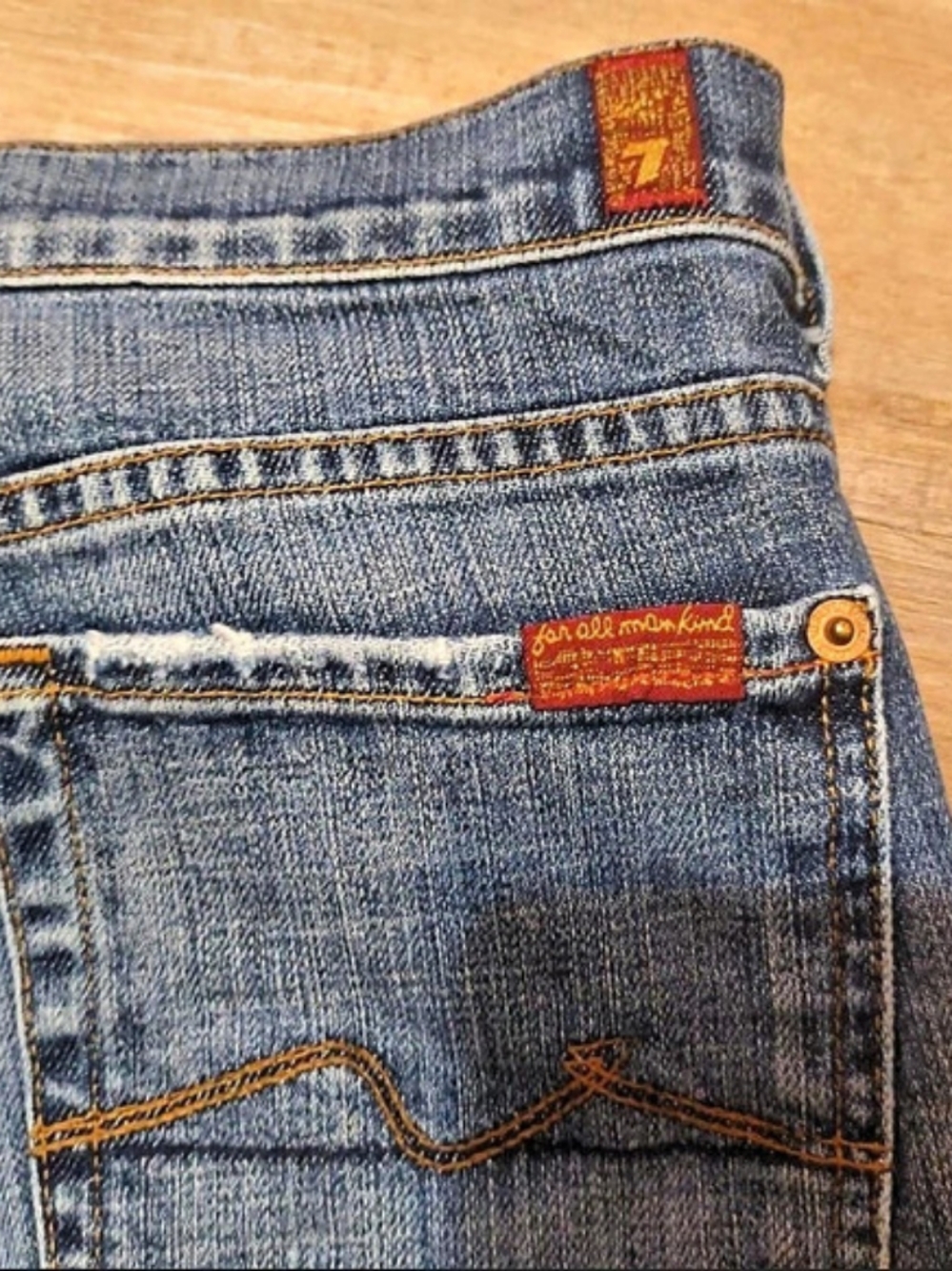 Vintage Y2K 7 for all mankind Boy Cut Women Bootcut Jeans Waist 30 Blue